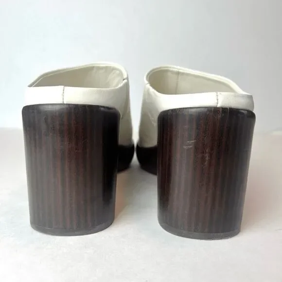 Vince Navina Leather Mule Clogs Milk White Sz 8 - Picture 5 of 11